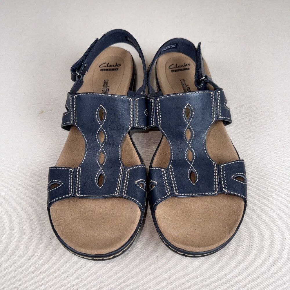 Clark’s Collection Women’s Leisa Lakelyn Sandal Slingback Navy Leather 9M